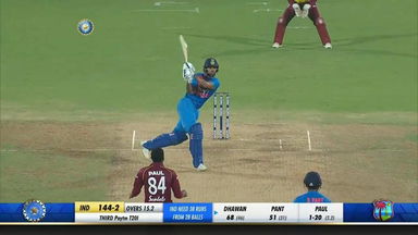 IND vs WI 2018, 3rd T20I: Shikhar Dhawan Six