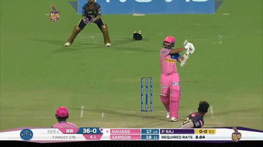 M43: KKR vs RR – Ajinkya Rahane Six
