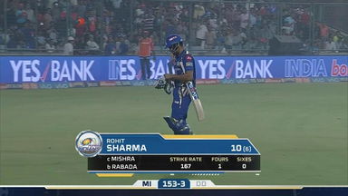 M45: DD vs MI – Rohit Sharma Wicket