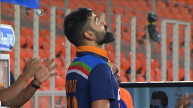Hardik hits, Kohli reacts
