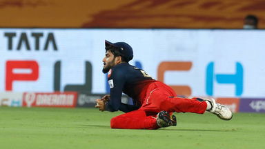 Suyash Prabhudessai's superb running catch