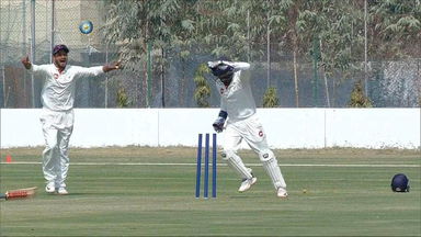 Siddharth Desai's direct hit to dismiss Ricky Bhui