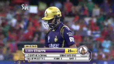 M33: RCB vs KKR – Robin Uthappa Wicket