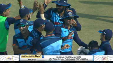 Vijay Hazare Trophy 2021-22, SF1, Himachal v Services: Fall of wickets