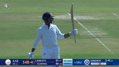 Ranji Trophy 2025-26, Saurashtra vs Karnataka: Captain Mayank Agarwal sets the stage with 64(126)