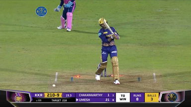 M30: RR vs KKR – Umesh Yadav Wicket