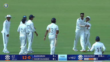 Duleep Trophy 2026 QF1, East Zone vs North East Zone: 4,4,W: Bishworjit Konthoujam wins the battle against Vaibhav Suryavanshi