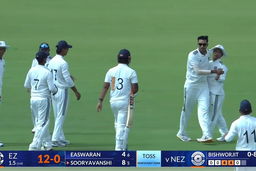 Duleep Trophy 2026 QF1, EZ vs NEZ: 4,4,W: Bishworjit Konthoujam wins the battle against Vaibhav Suryavanshi