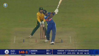 IND vs SA 2025, 5th T20I: Hardik Pandya Six