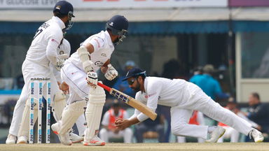 Rohit Sharma's brilliant low catch