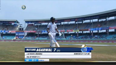 IND vs SA 2019, 1st Test, Day 4: Mayank Agarwal Wicket
