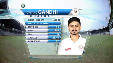 Irani Cup , 2017 :  Rest of India vs Gujarat – Chirag Gandhi's 136*