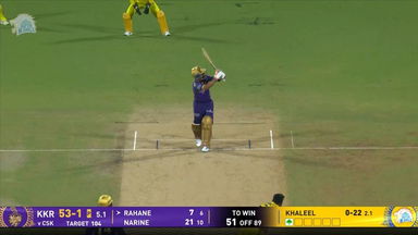 IPL 2025 M25: CSK vs KKR - Ajinkya Rahane Six