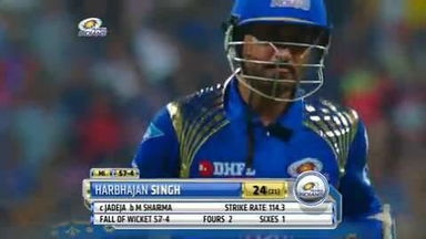 M12: MI vs CSK – Harbhajan Singh Wicket
