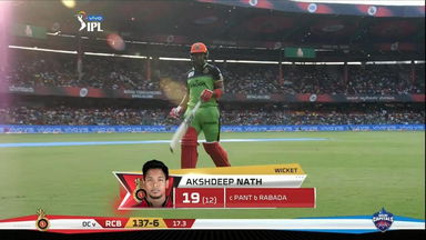 M20: RCB vs DC –  Akshdeep Nath Wicket