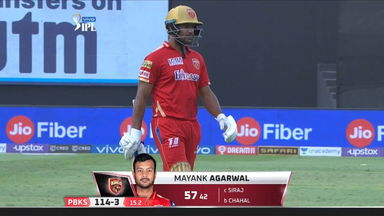 M48: RCB vs PBKS – Mayank Agarwal Wicket
