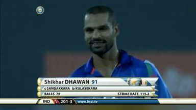 3RD ODI: IND vs SL – Shikhar Dhawan Wicket