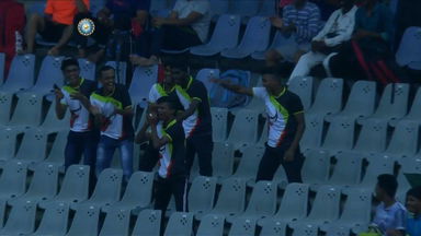 Lucky fan takes fine crowd catch
