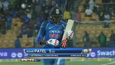 IND vs AUS 2017, 4th ODI: Axar Patel Wicket