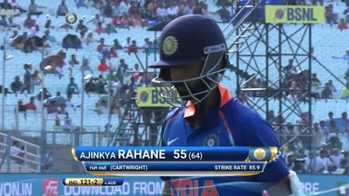 IND vs AUS 2017, 2nd ODI: Ajinkya Rahane Wicket