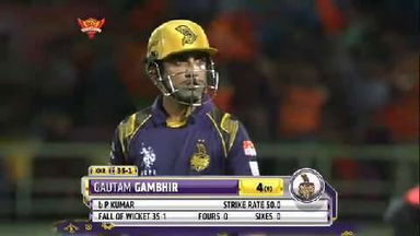 M19: SRH vs KKR – Gautam Gambhir Wicket