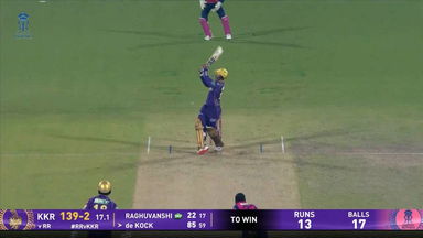 IPL 2025 M06: RR vs KKR - Quinton De Kock Six