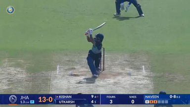 SMAT 2025, Jharkhand vs Uttarakhand: 4,4,6,6,W: Ishan Kishan attacks. Naveen Kumar Singh fights back