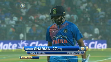 IND vs SL 2017, 3rd T20I: Rohit Sharma Wicket