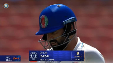 IND vs AFG 2026, Only Test: Afsar Zazai Wicket