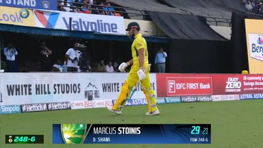 IND vs AUS 2023-24, 1ST ODI: Marcus Stoinis Wicket
