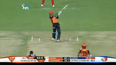 M36: SRH vs DD – Alex Hales Six