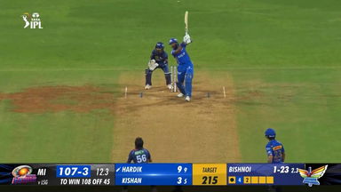 M67: MI vs LSG –  Hardik Pandya Six