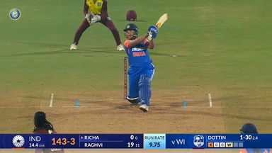 IND-W vs WI-W 2024, 3rd T20I: Richa Ghosh Six