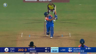 IND-W vs WI-W 2024, 3rd T20I: Richa Ghosh Six