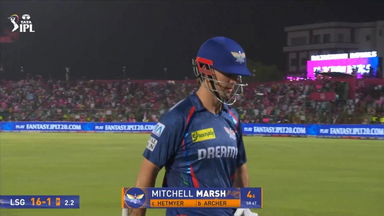 IPL 2025 M36: RR vs LSG - Mitchell Marsh Wicket