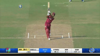 IND vs WI 2018, 1st ODI: Kieran Powell Six