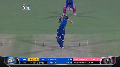 M24: MI vs RR – Krunal Pandya Six