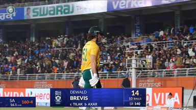 IND vs SA 2025, 2nd T20I: Dewald Brevis Wicket