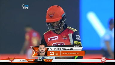 M25: SRH vs KXIP – Shikhar Dhawan Wicket