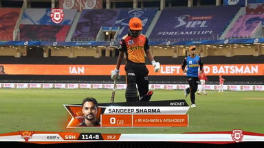 M43: KXIP vs SRH – Sandeep Sharma Wicket