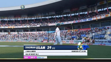 IND vs BAN 2019, 2nd Test, Day 1: Shadman Islam Wicket