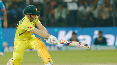 FUNKY: Warner bats right-handed against Ashwin