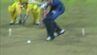 M3: CSK vs TTN –  Henry Davids st Dhoni b Ashwin