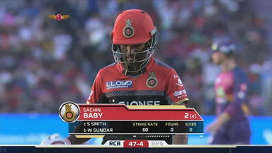 M34: RPS vs RCB – Sachin Baby Wicket