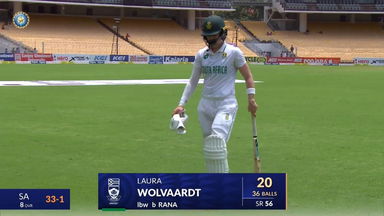 IND-W vs SA-W 2024, 1st Test: Laura Wolvaardt Wicket