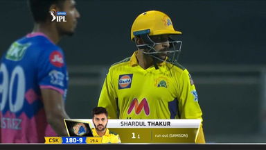 M12: CSK vs RR   – Shardul Thakur Wicket