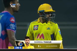 M12: CSK vs RR   – Shardul Thakur Wicket