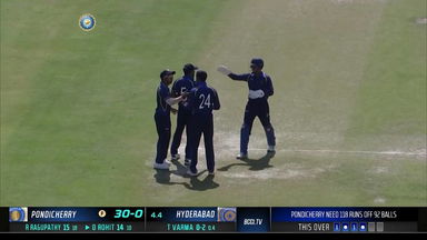 Syed Mushtaq Ali Trophy 2022, Hyderabad vs Pondicherry:  Fall of Wickets