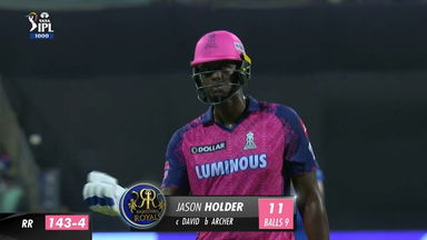 M42: MI vs RR – Jason Holder Wicket