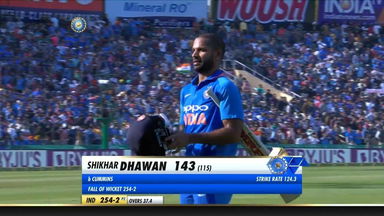 IND vs AUS 2019, 4th ODI: Shikhar Dhawan Wicket